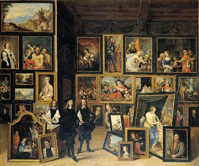 La Vista del Archidque Leopoldo Guillermo a su gabinete de pinturas.-u